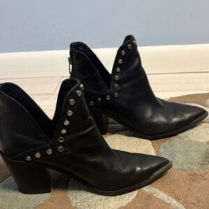 Marc Fisher Black Studded Heeled Boots